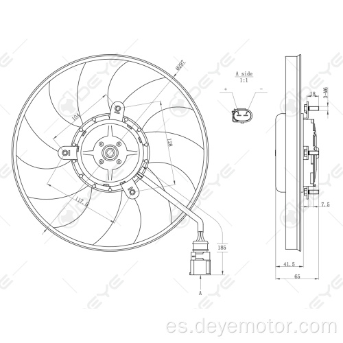 Motor del ventilador de refrigeración del radiador para A3 / A1 VW RABBIT